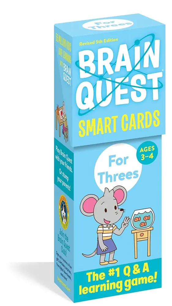 Brain Quest For Threes Smart Cards, Revised 5Th Edition: Early Learning Flashcards For Ages 3+ - 9781523517237 1