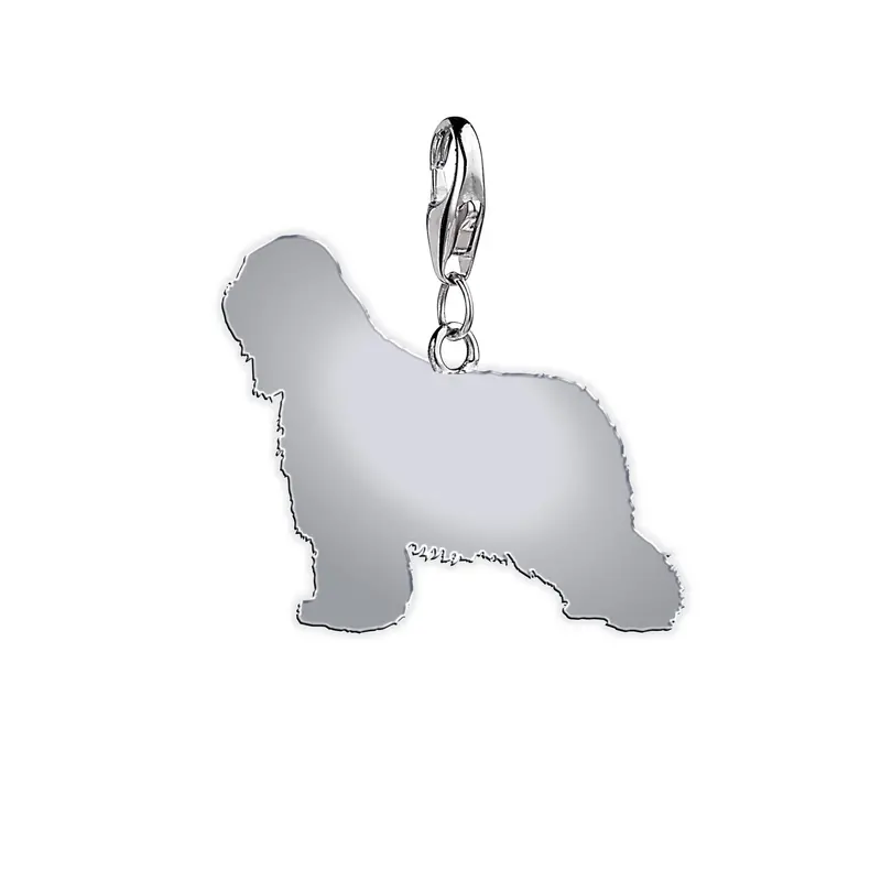 Briard Charm – Hand-Finished Silver Dog Silhouette 1