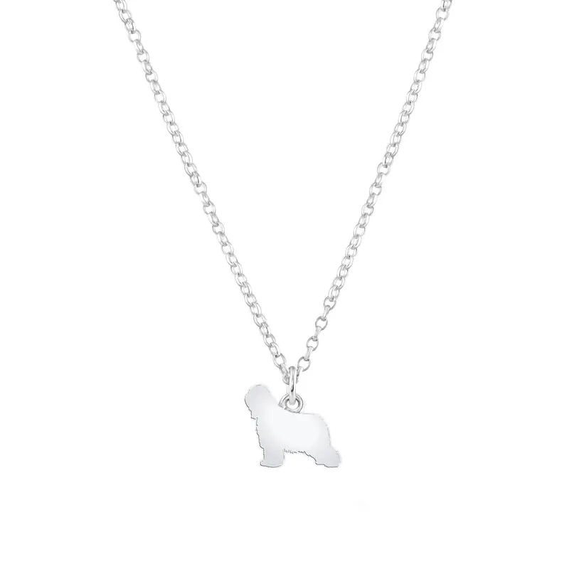 Briard Silver Necklace – Custom Engraved Silhouette 1