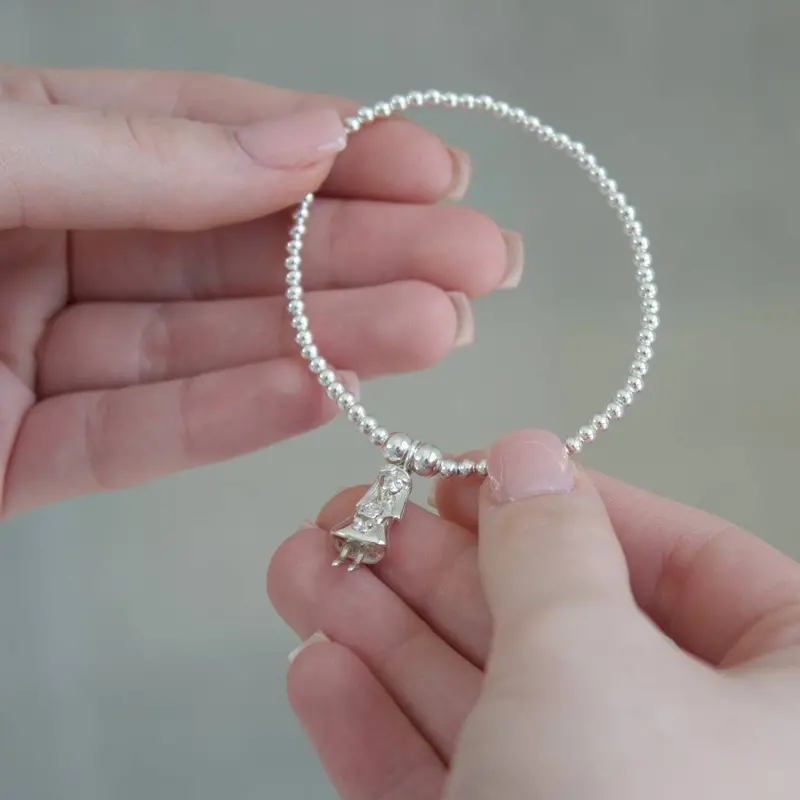 Bridesmaid Gift Silver Ball Bead Bracelet 1