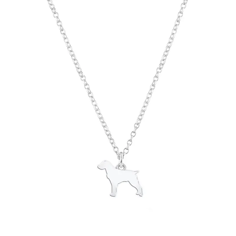 Brittany Spaniel Engraved Pendant – Distinctive Silver Design 1