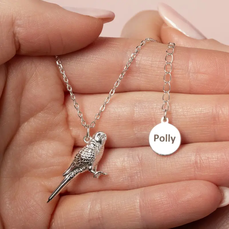 Budgie Pendant Necklace – Elegant Custom Bird Jewelry 1