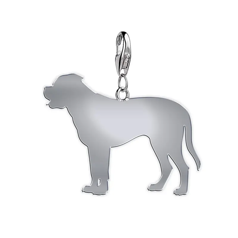Bullmastiff Profile Charm In Sterling Silver 1
