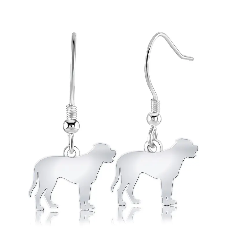 Bullmastiff Silver Stud Earrings – Bespoke Pair 1