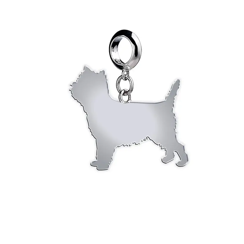 Cairn Terrier Silhouette Charm – Sterling Silver 3