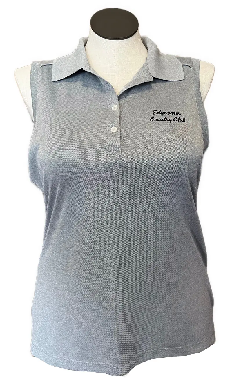 Callaway Women'S Heather Gray Sleeveless Golf Polo With Embroidered Logo – Size Xl 1