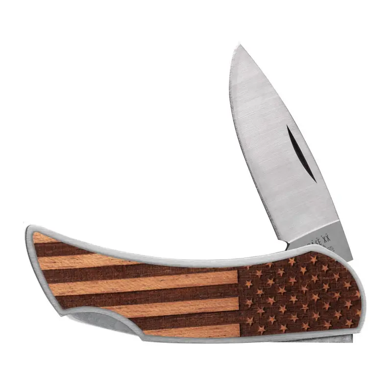 Case Executive Lockback – Woodchuck American Flag Engraved Handle 1
