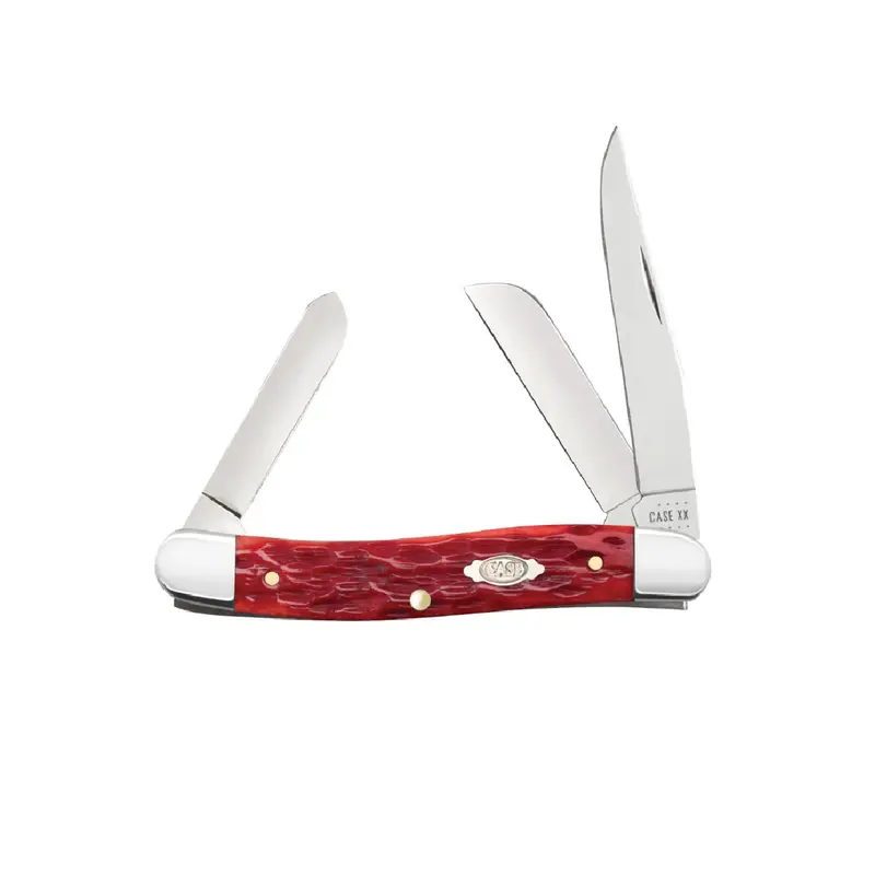 Case Knives Dark Red Bone Medium Stockman With Chrome Vanadium Blades 1