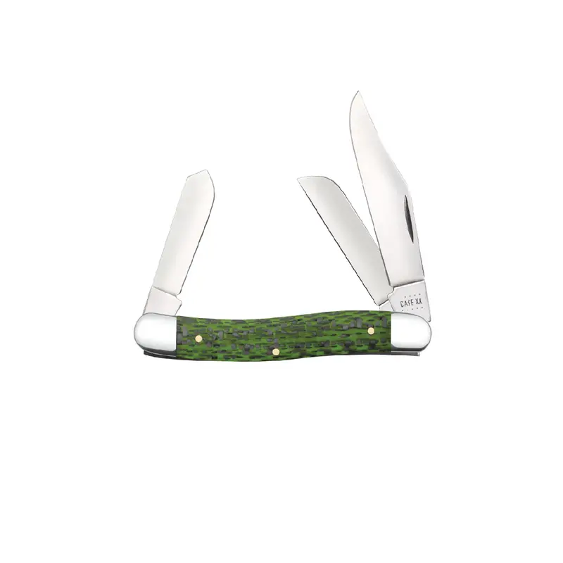 Case Knives Green-And-Black Carbon Fiber Stockman 1