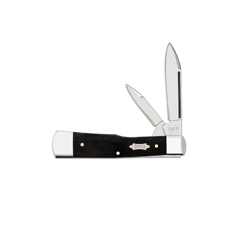 Case Knives Gunstock Pocket Knife With Black Canvas Laminate Handle 1
