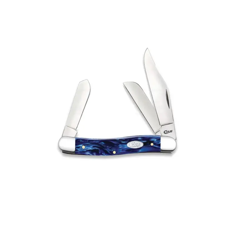 Case Knives Stockman Pocket Knife With Blue Pearl Kirinite Scales 1