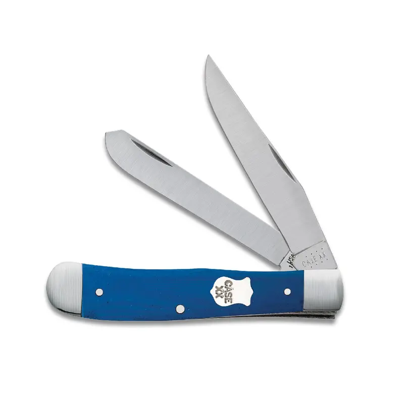 Case Knives Trapper Pocket Knife With Blue G-10 Handle 1