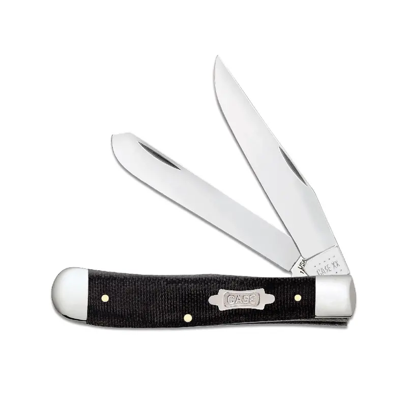 Case Knives Trapper With Black Canvas Laminate Handle 1