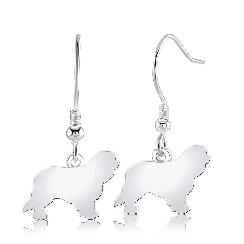 Cavalier King Charles Spaniel Silver Earrings – Classic Silhouette Pair 1