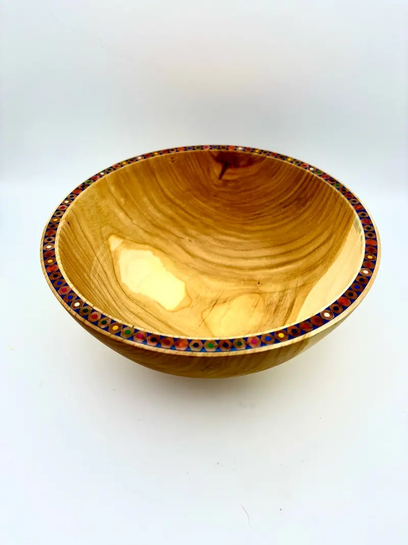 Cherry Wood Bowls With Colored Pencil Accents 1