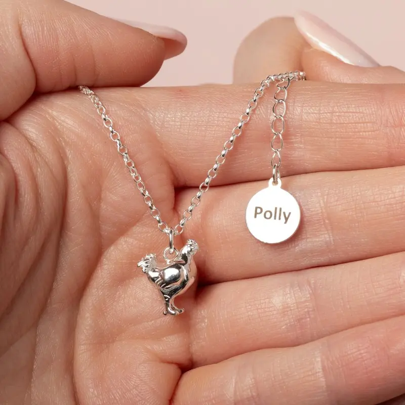 Chicken Silhouette Necklace – Playful Sterling Silver Jewelry 1