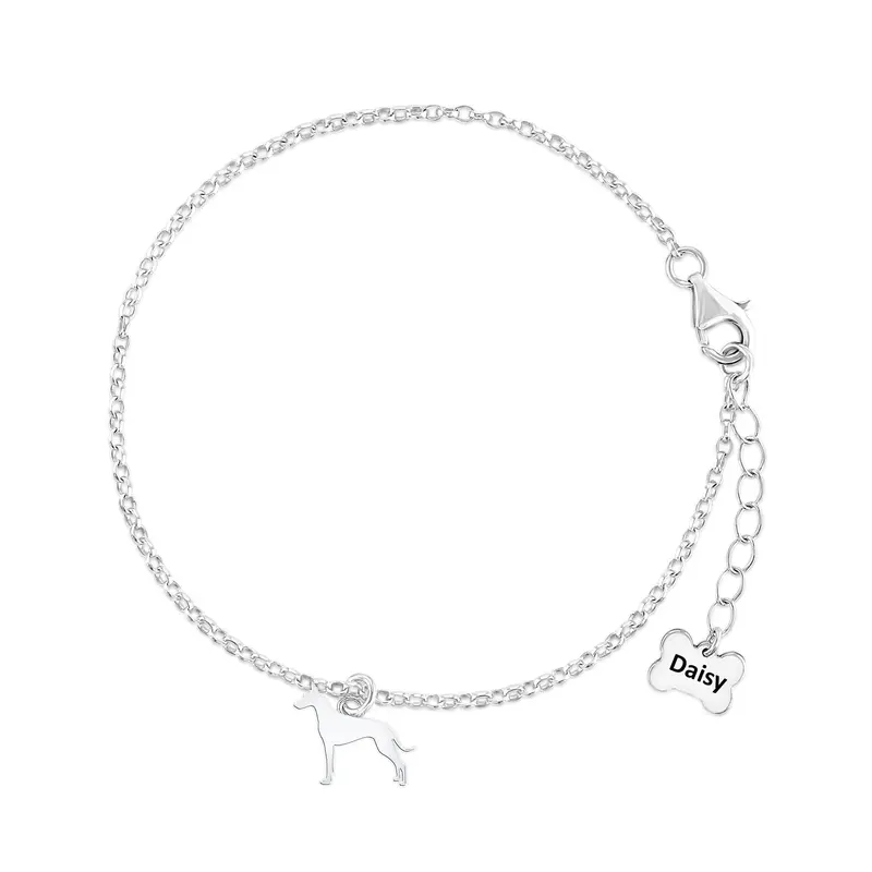 Cirneco Dell’Etna Silver Bracelet – Custom Canine Silhouette 1