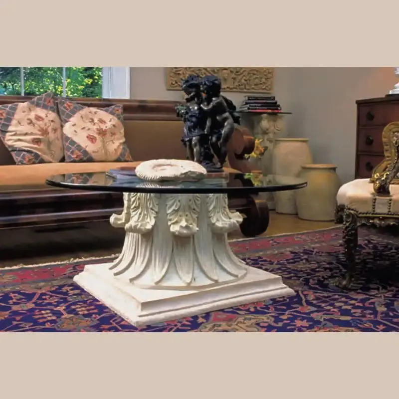Classical Capital Cocktail Table Base – 17.75-Inch Interior Design Accent 1