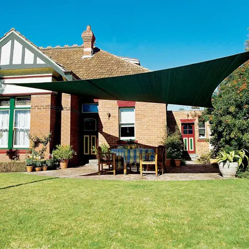 Clearance: Coolaroo Square Shade Sail – 11'10" – Brunswick Green W/ Hardware 1