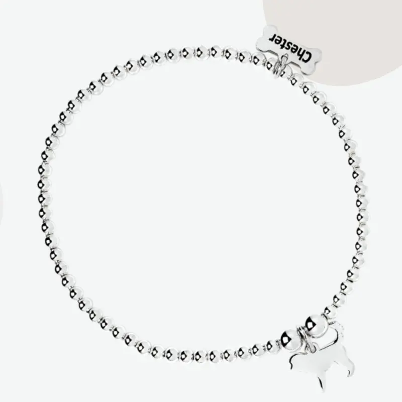 Cockapoo Silhouette Bracelet – Custom-Cut Silver Charm 1