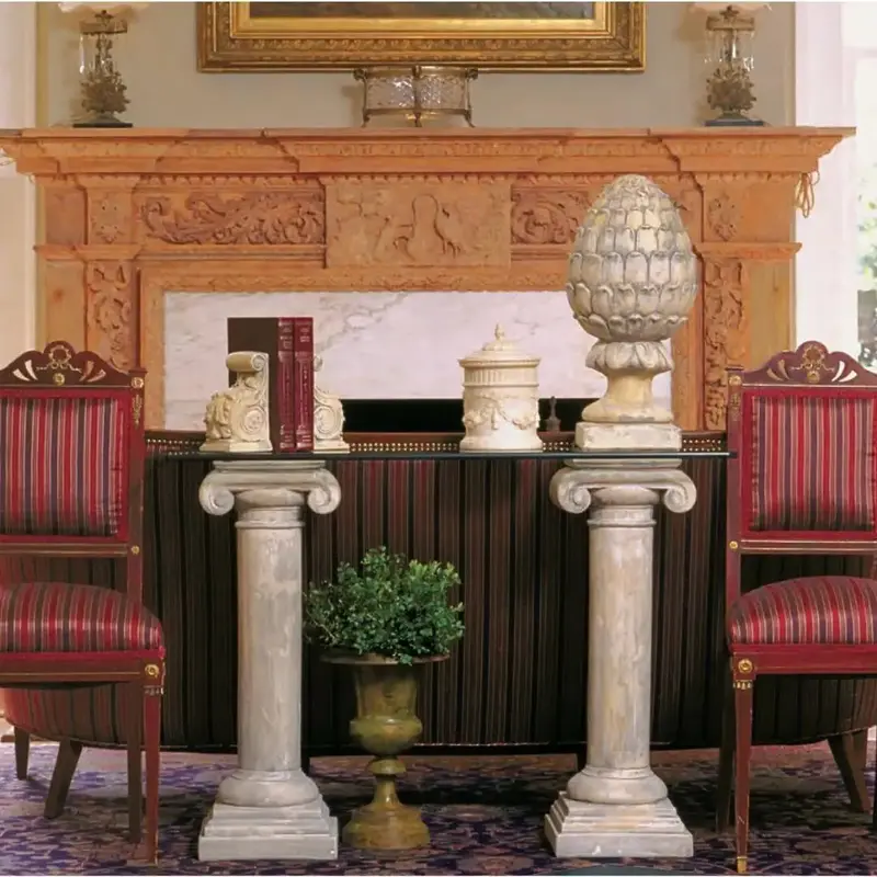 Compact Empire Ionic Capital Column Base For Glass Top – 29-Inch Elegant Support 1