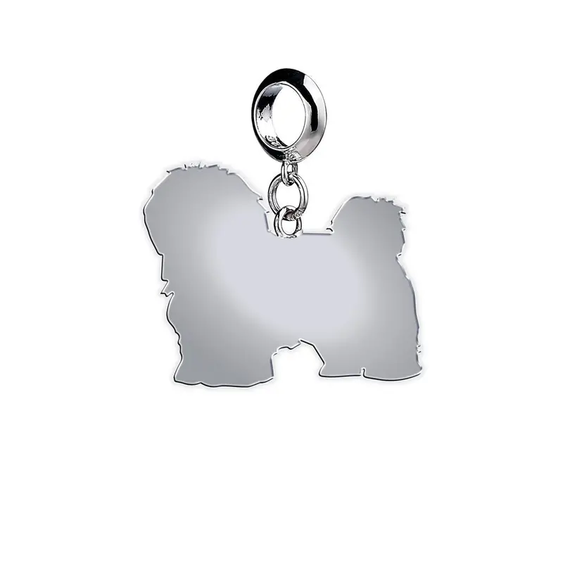 Coton De Tulear Dog Silhouette Charm In Sterling Silver 3