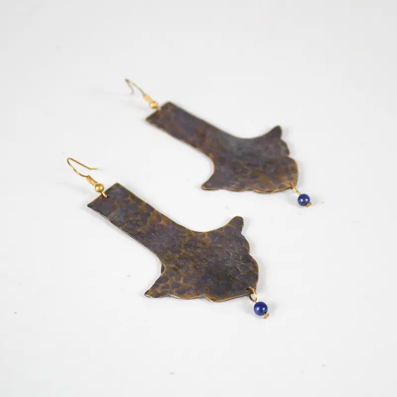 Crenellated Beaded Drop Earrings 1