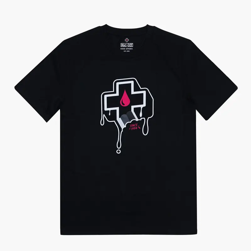 Cross Bite Distressed Black T-Shirt 1