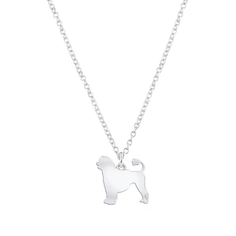 Custom Portuguese Water Dog Silver Pendant Necklace 1