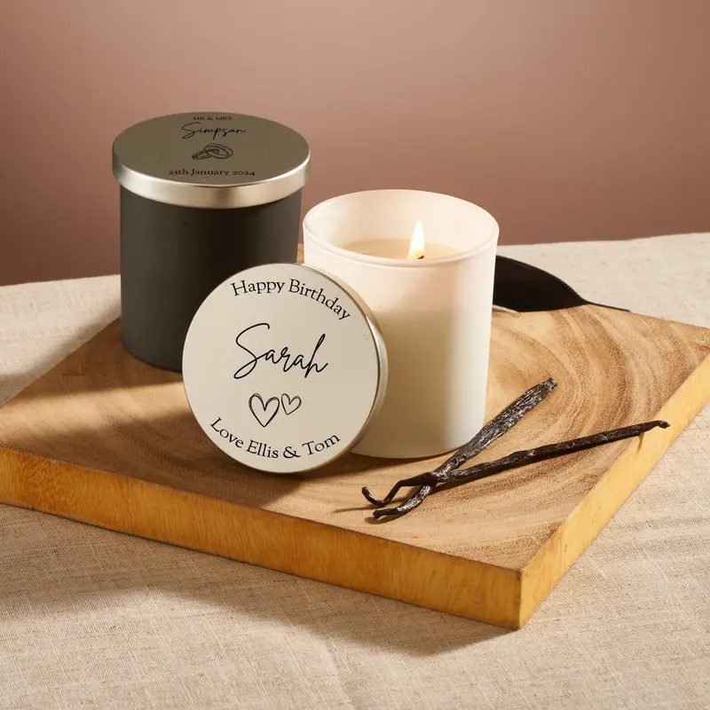 Custom Scented Candle – Warm Vanilla 1