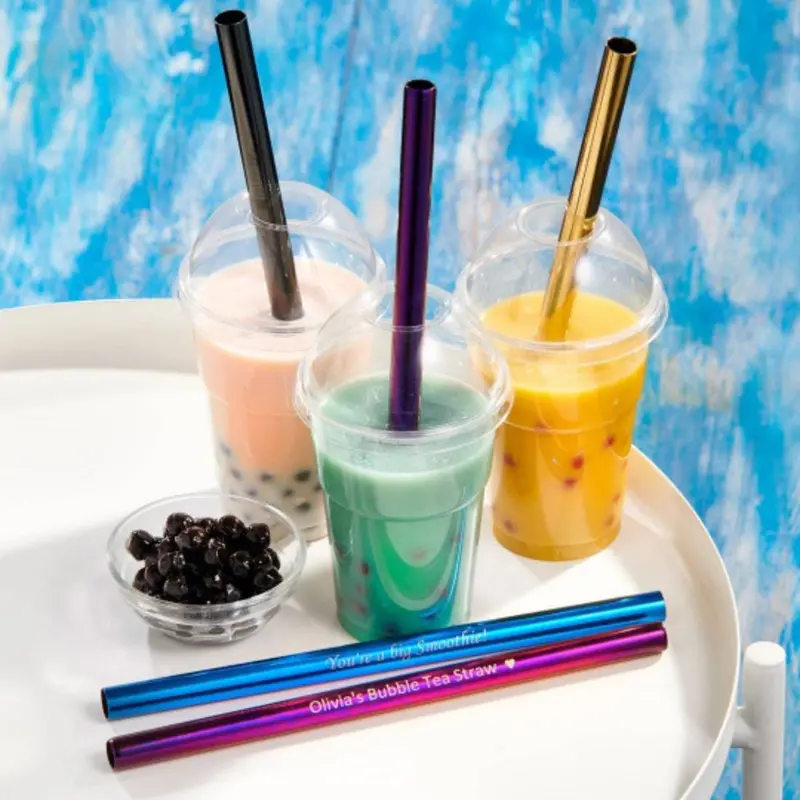 Customizable Boba Tea Metal Straws – Reusable Stainless Steel 1