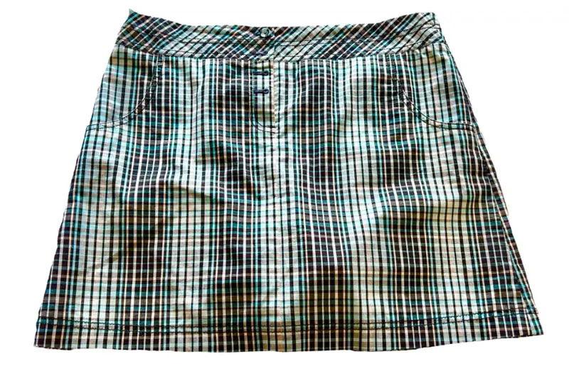 Cutter & Buck Plaid Golf Skort In Light Blue, Black & Gray – Size 12, $80 1