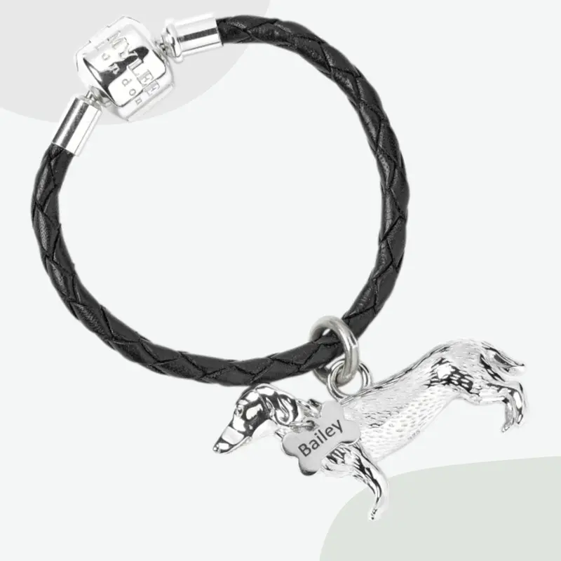 Dachshund Silver Keyring – Handmade 1