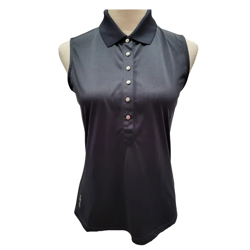 Daily Sports Mesh-Cutout Sleeveless Golf Polo - Size S 1