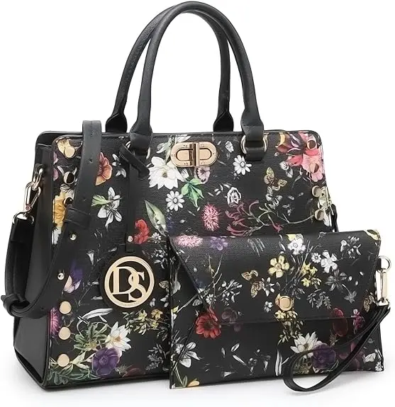 Dasein 2-Piece Medium Satchel Set – Professional Top-Handle Tote With Matching Fold-Over Clutch 1