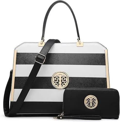 Dasein Large Work Tote Satchel With Integrated Wallet 1