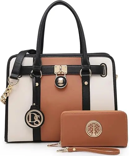 Dasein Women'S Matching Handbag Set: Top-Handle Satchel, Shoulder Tote, And Compact Wallet 1