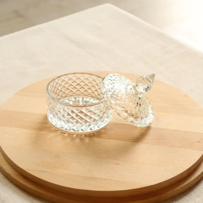 Decorative Glass Trinket Jar With Lid 1