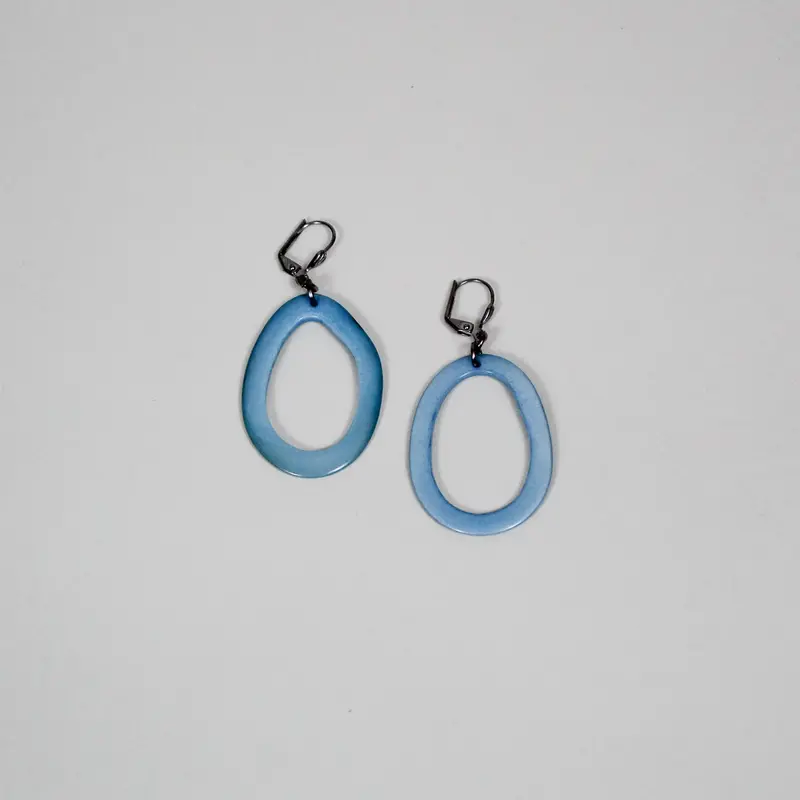 Delicate Donut-Shaped Tagua Dangle Earrings 3