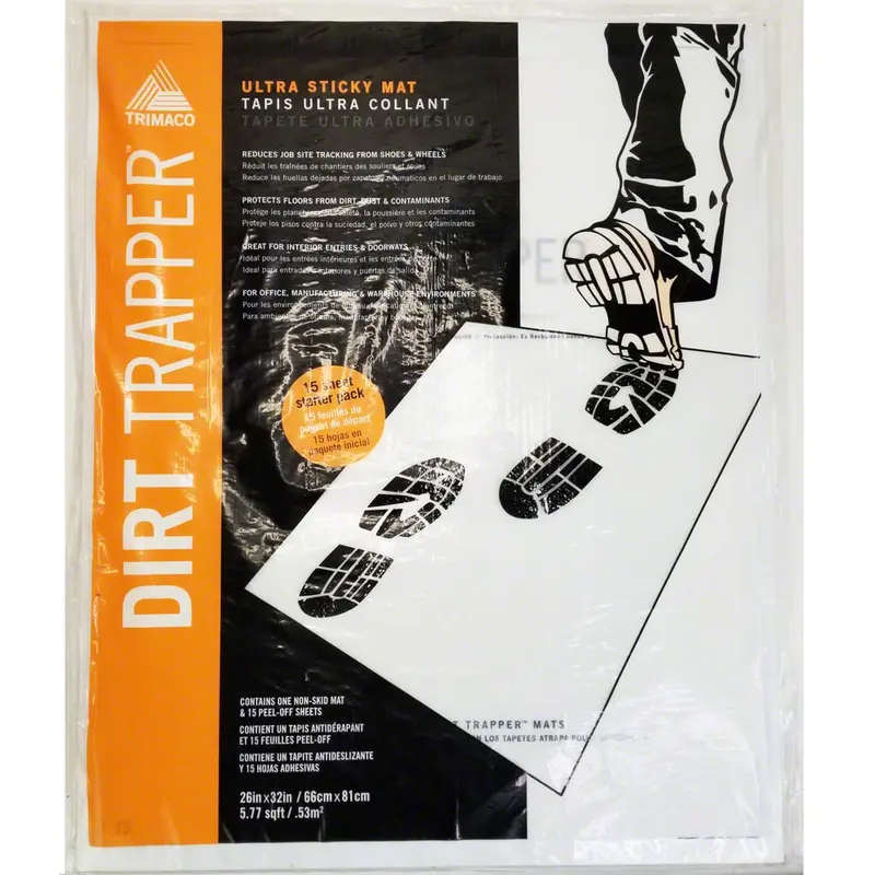 Dirt Trapper Starter Kit – 26 In × 32 In Ultra-Adhesive Mat With 15-Sheet Refill Pack 1