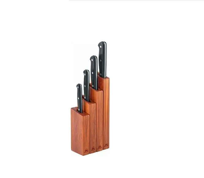 Due Cigni Magnetic Wood Kitchen Knife Block – Holds 4 Knives 1