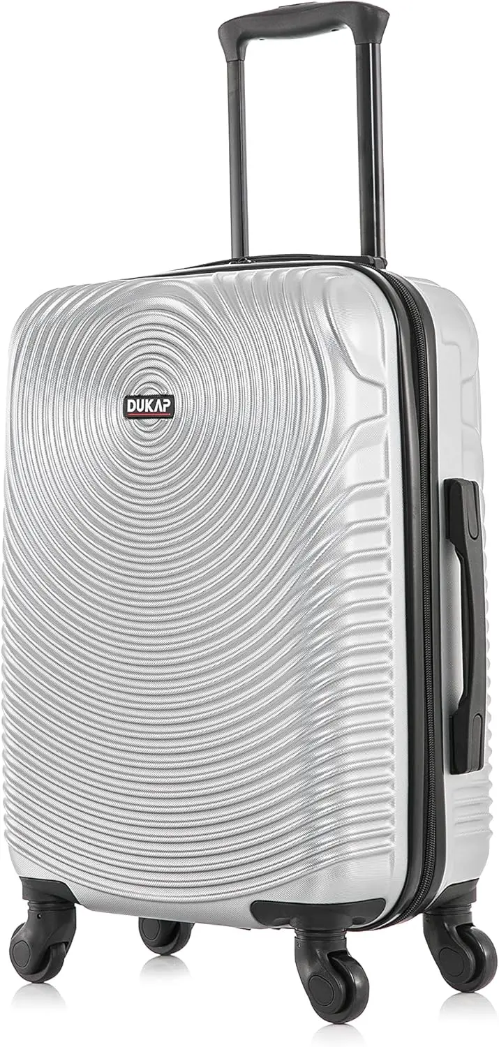 Dukap Inception 20" Carry-On Luggage – Sleek Silver Hardshell Suitcase With Smooth Spinner Wheels 1