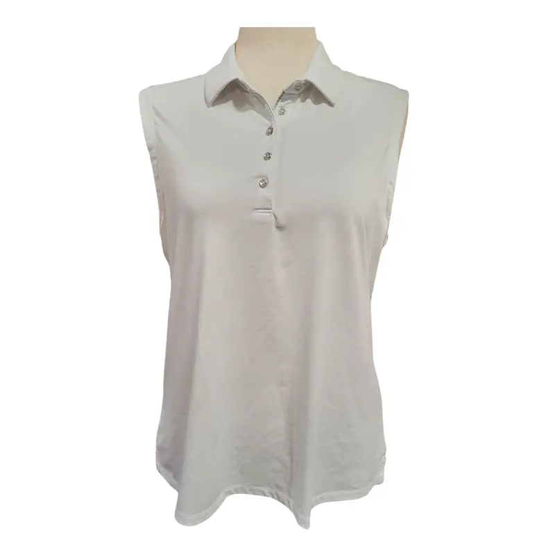 Dunning White Sleeveless Performance Golf Polo For Women - Size Xl 1