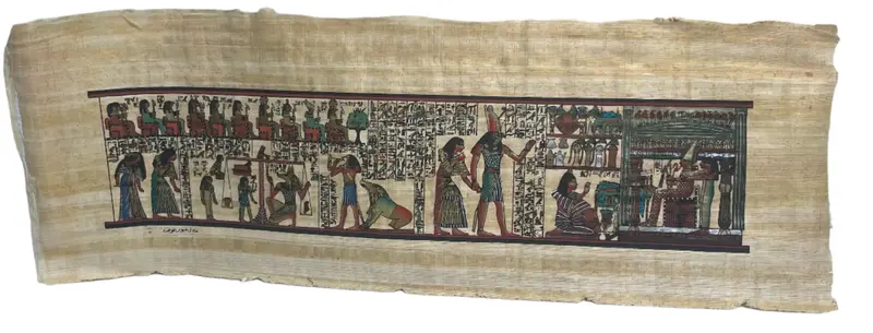 Egyptian Book Of The Dead Papyrus Reproduction: Vibrant Color Print, 24" × 8.5" 1