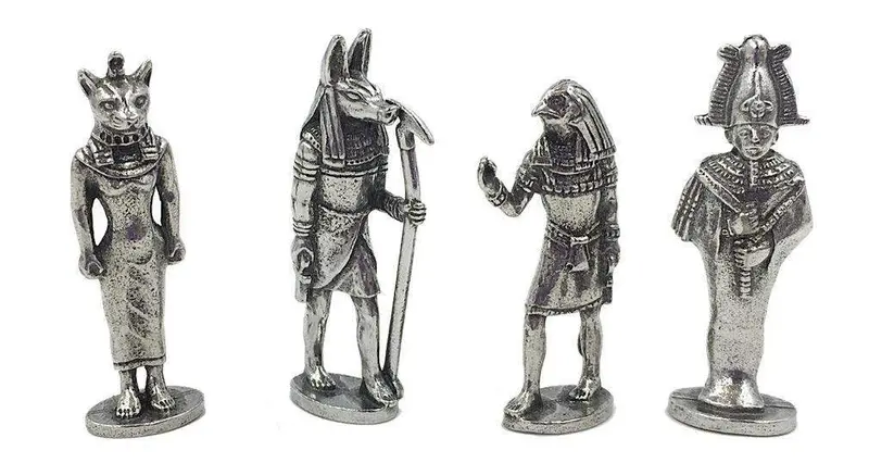 Egyptian Deity Miniature Set – 4-Piece Gods & Goddesses Figurines, 1.5" Height 1