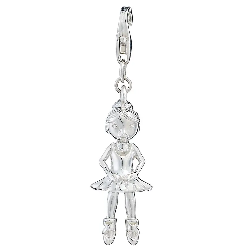 Elegant Ballet Dancer Charm In Sterling Silver 1