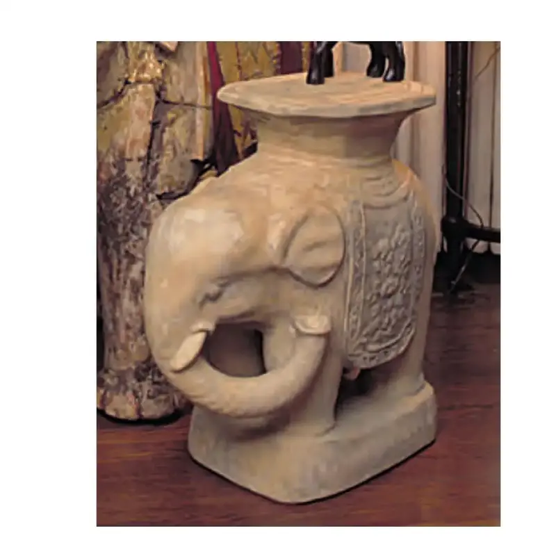 Elephant Side Table Base – Trunk Raised Toward Left Ear, 21.75" Height 1