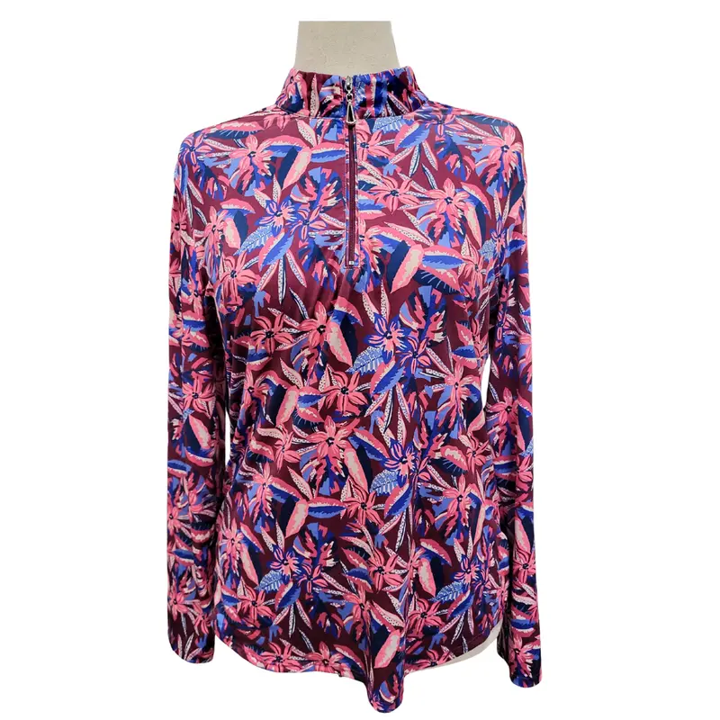 Emerald 18 Women'S Burgundy Floral-Print Pullover – Large 1