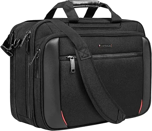 Empsign Rfid-Blocking Laptop Briefcase – 17.3-Inch Expandable Messenger Bag For Business Travel & Daily Commutes 1