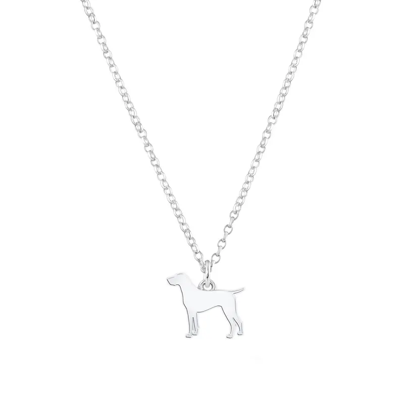 Engraved German Shorthaired Pointer Pendant Necklace – Sterling Silver 1